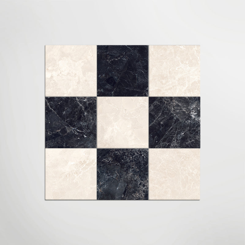 Cosmo Nero and Crema Chequer - Marble Effect Porcelain