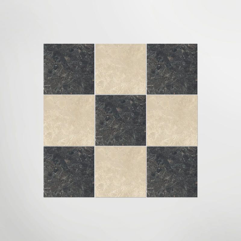 Black & Cream Chequered Effect Porcelain Anti Slip Tiles