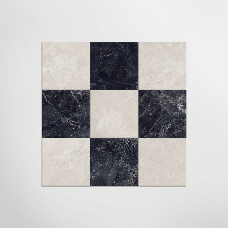 Cosmo Nero and Crema Chequer - Marble Effect Porcelain