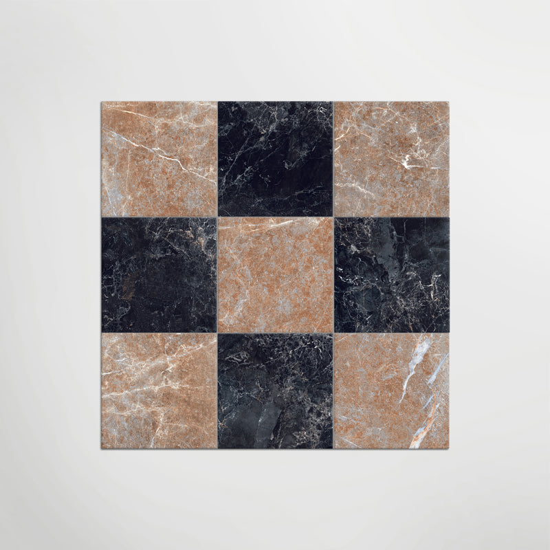 Cosmo Nero and Rosso Chequer - Marble Effect Porcelain