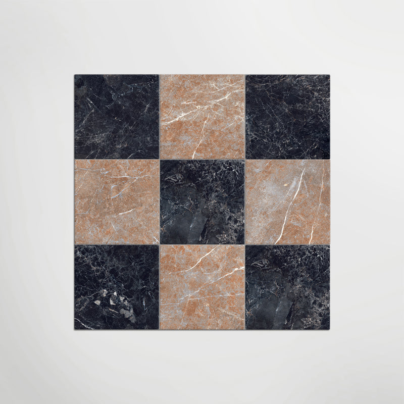 Cosmo Nero and Rosso Chequer - Marble Effect Porcelain