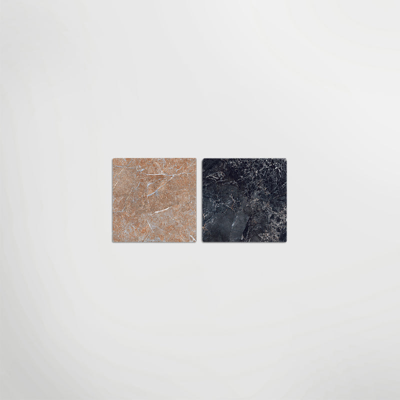 Cosmo Nero and Rosso Chequer - Marble Effect Porcelain