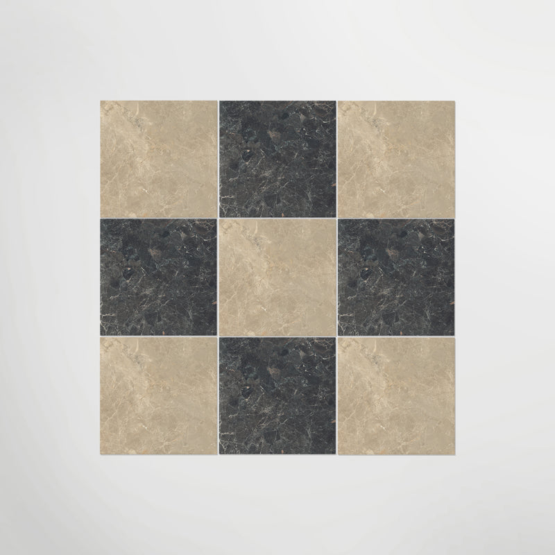 Black & Taupe Chequered Anti Slip Bathroom - Cloakroom Tiles