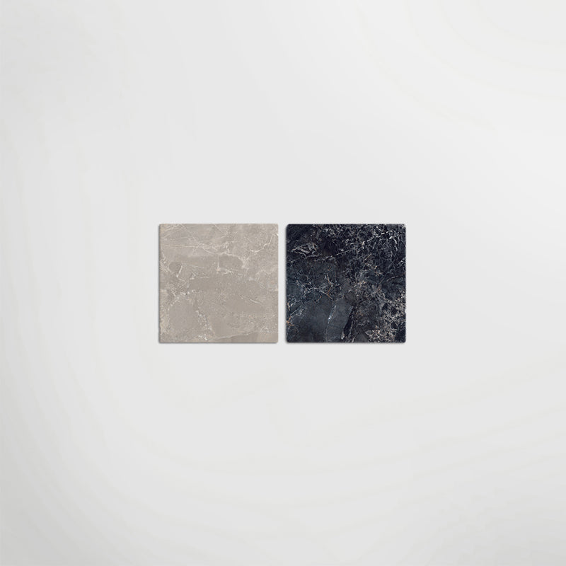 Cosmo Nero and Taupe Chequer - Marble Effect Porcelain