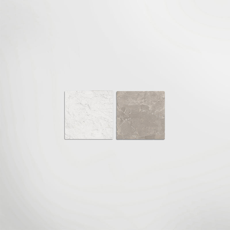 Cosmo Taupe And Carrara Chequer - Marble Effect Porcelain