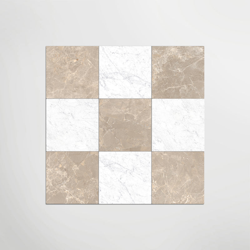 Beige & White Marble Effect Floor And Wall Indoor 300mm X 300mm Porcelain Tiles