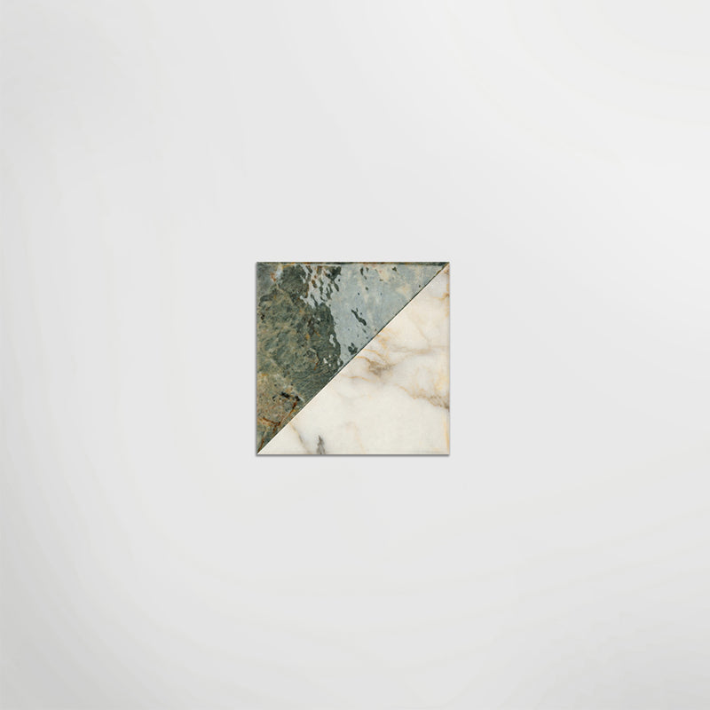 Green & Cream Dolce Vita Style Geometric Gloss Porcelain Tiles