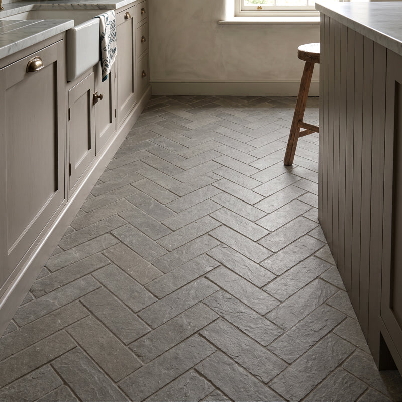 Natural Grey Limestone Parquet Stone Flooring Tiles