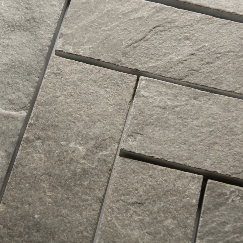 Natural Grey Limestone Parquet Stone Flooring Tiles