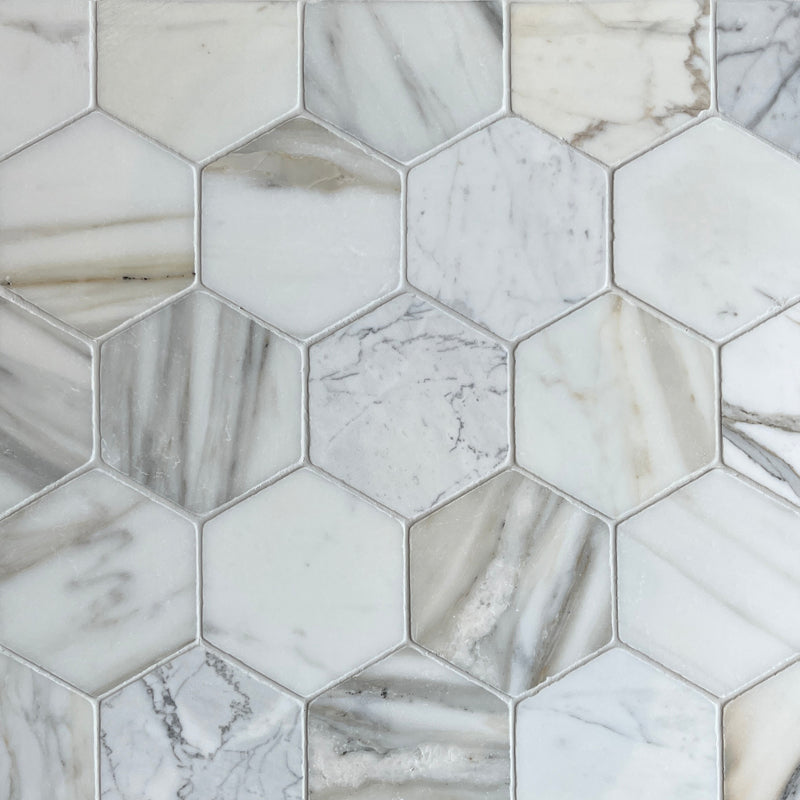 White Mosaic Straight Cut Floor And Wall Indoor 155mm X 135mm Marble Tiles