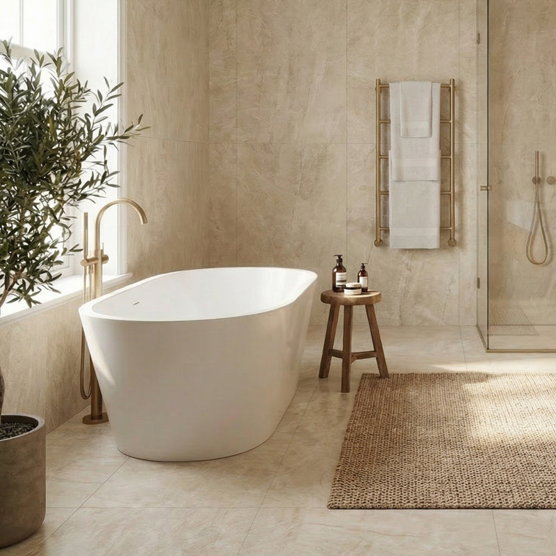 Beige Marble Effect Floor And Wall Indoor 2800mm X 1200mm Porcelain Tiles
