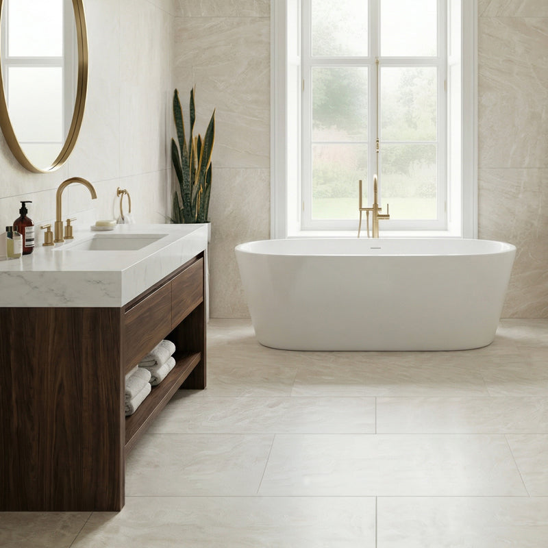 White Marble Effect Floor And Wall Indoor 2800mm X 1200mm Porcelain Tiles