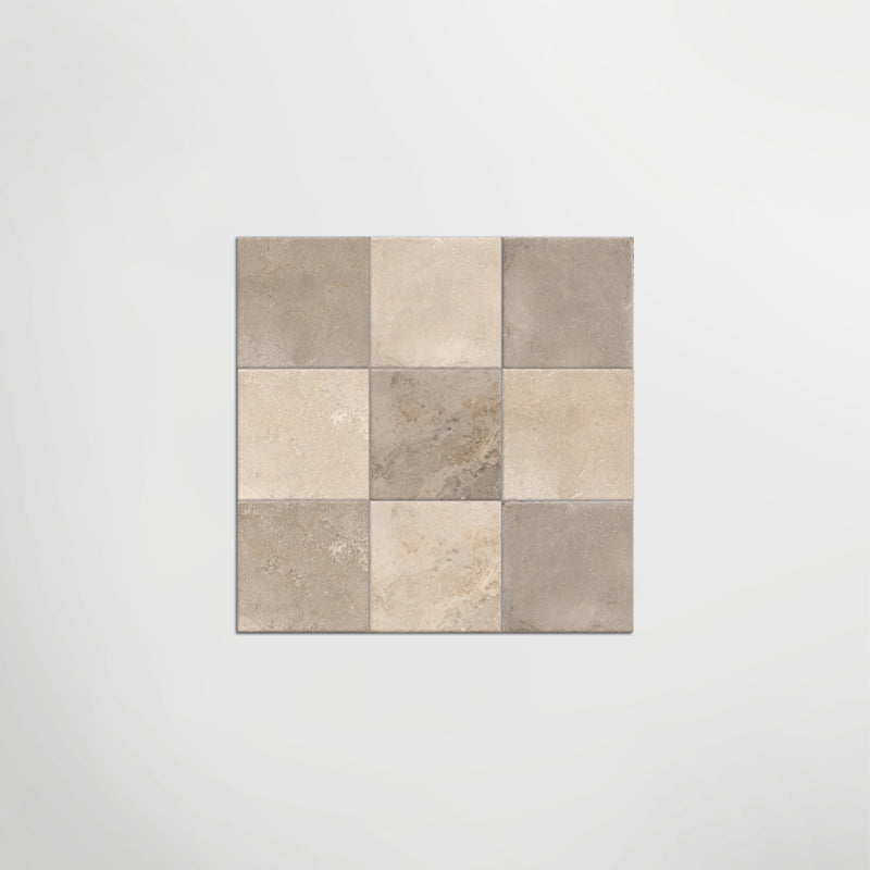 Med Stone Dor And Byblos Chequer - Limestone Effect Porcelain