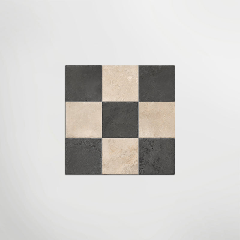 Med Stone Dor And Menfi Chequer - Limestone Effect Porcelain