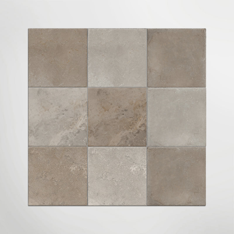 Med Stone Erice And Byblos Chequer - Limestone Effect Porcelain