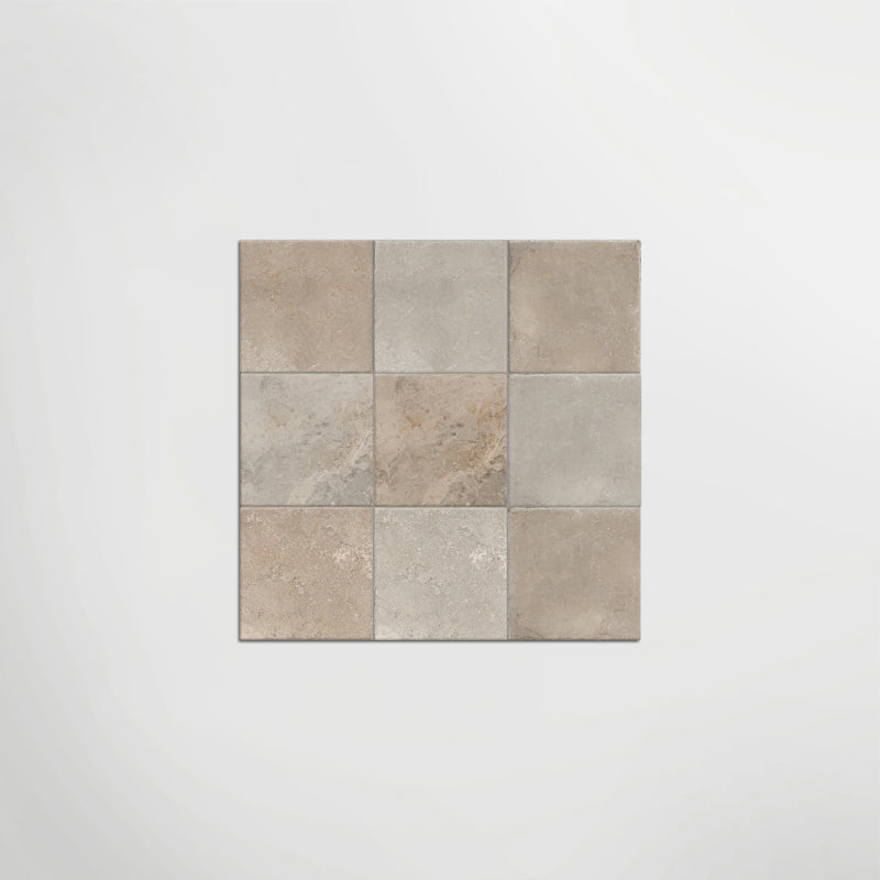 Med Stone Erice And Byblos Chequer - Limestone Effect Porcelain