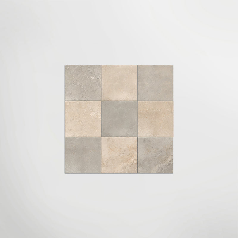 Med Stone Erice And Dor Chequered -  Limestone Effect Porcelain