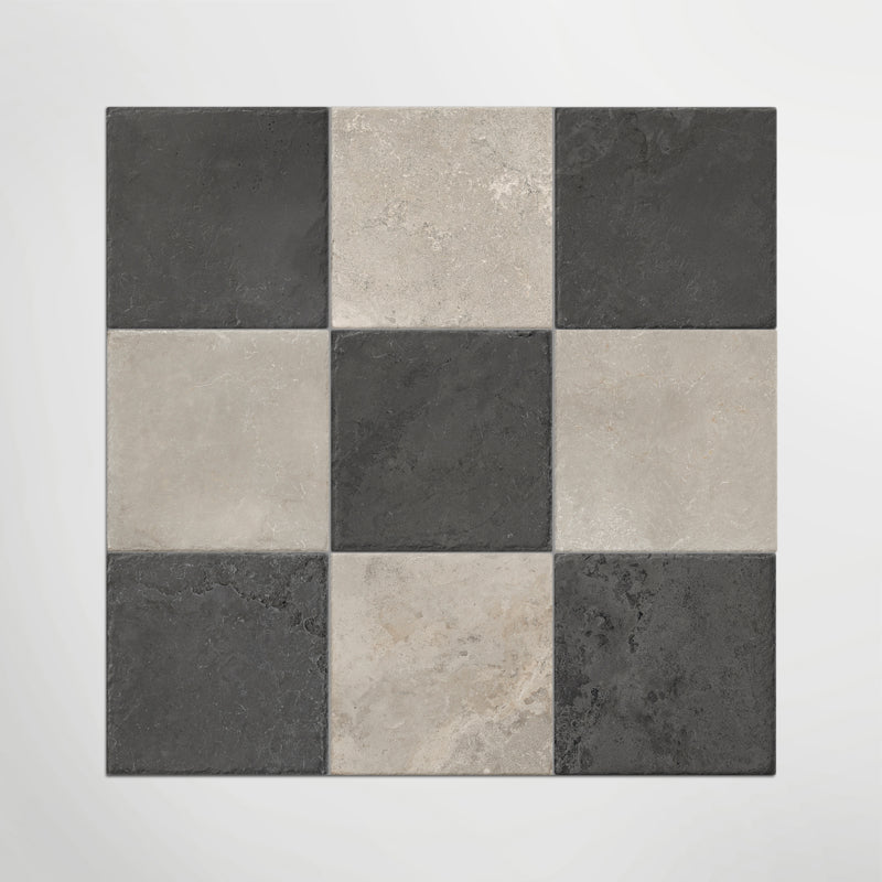 Med Stone Erice And Menfi Chequer - Limestone Effect Porcelain