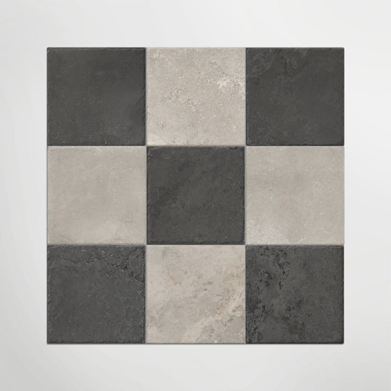 Med Stone Erice And Menfi Chequer - Limestone Effect Porcelain