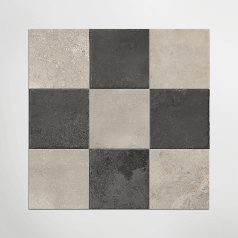 Med Stone Erice And Menfi Chequer - Limestone Effect Porcelain