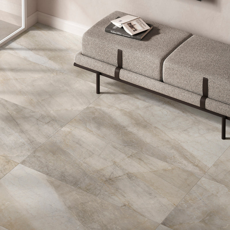 Beige Marble Effect 1200mm X 600mm Porcelain Tiles