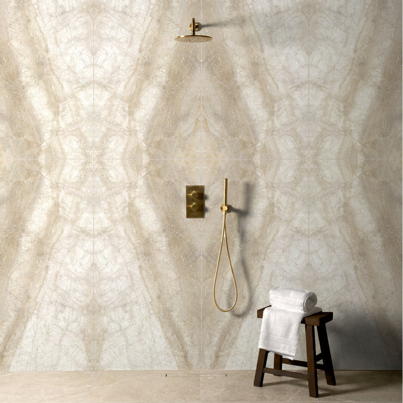 Ravenna Bookmatch A Beige - Marble Effect Porcelain