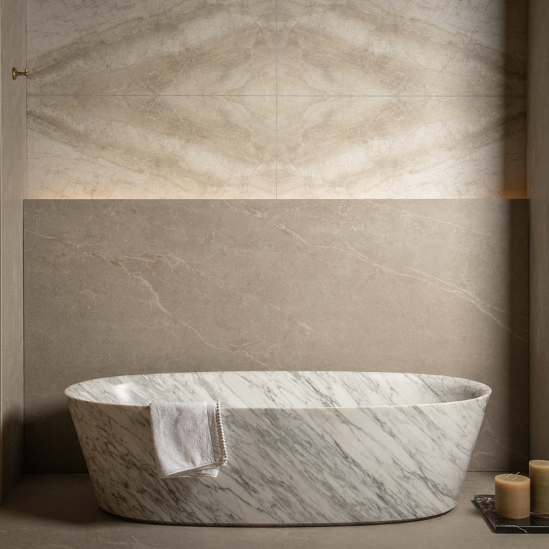 Ravenna Bookmatch A Beige - Marble Effect Porcelain