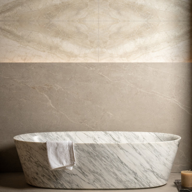 Ravenna Bookmatch B Beige - Marble Effect Porcelain