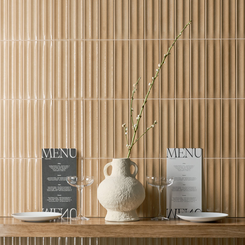Caramel Decorative Beige Tiles For Use On The And Size 240mm X 60mm From Lapicida Brown Tan Long Thin Brick Style Tiles