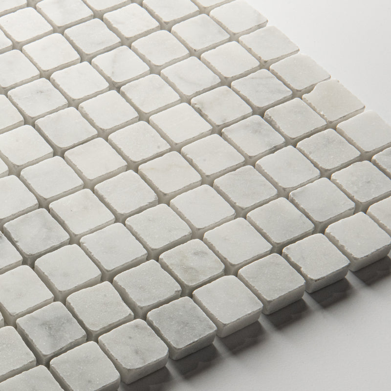 White Tumbled Marble Mosaic Tiles