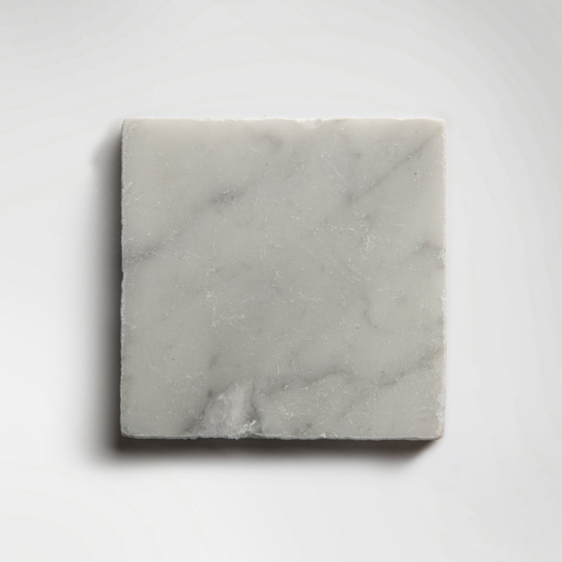 Small White Handmade Square Marble Tiles