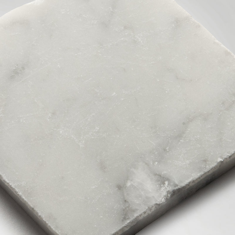Small White Handmade Square Marble Tiles