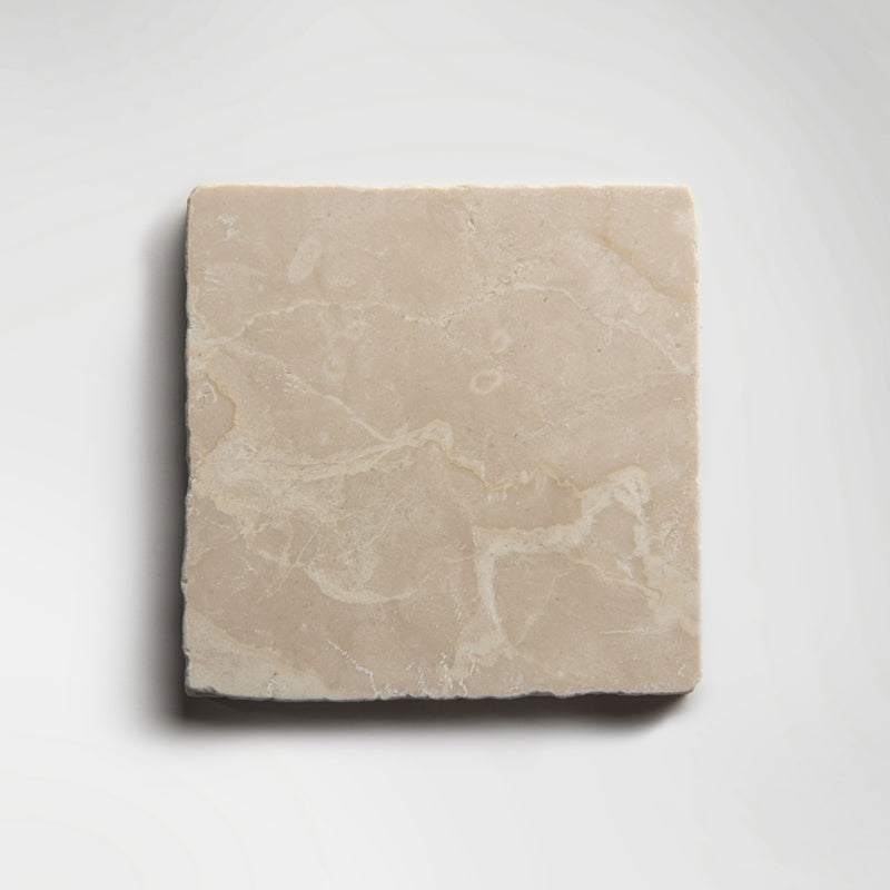 Small Beige Handmade Square Marble Tiles