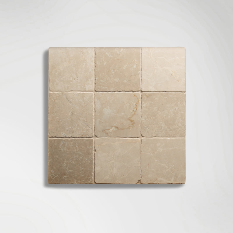 Small Beige Handmade Square Marble Tiles