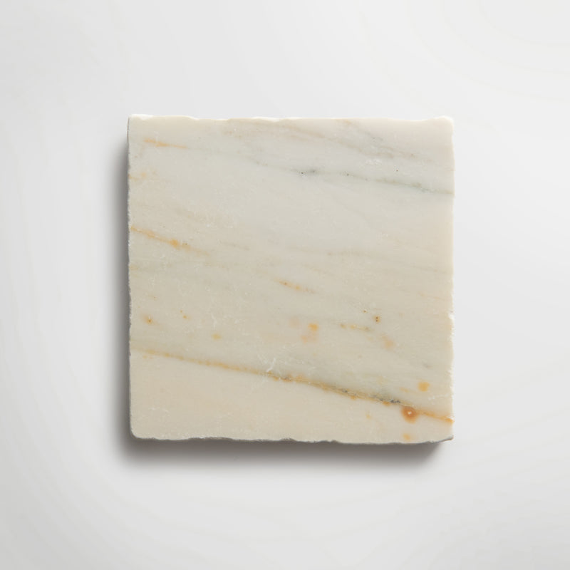 White & Gold Small Handmade Italian Marble Tiles