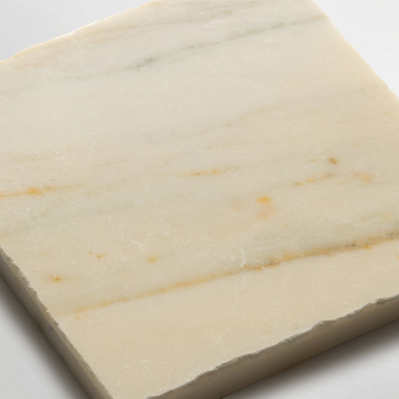 White & Gold Small Handmade Italian Marble Tiles