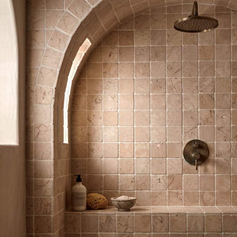 Small Beige Handmade Marble Square Tiles