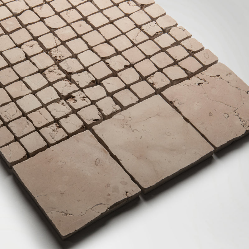 Small Beige Handmade Marble Square Tiles