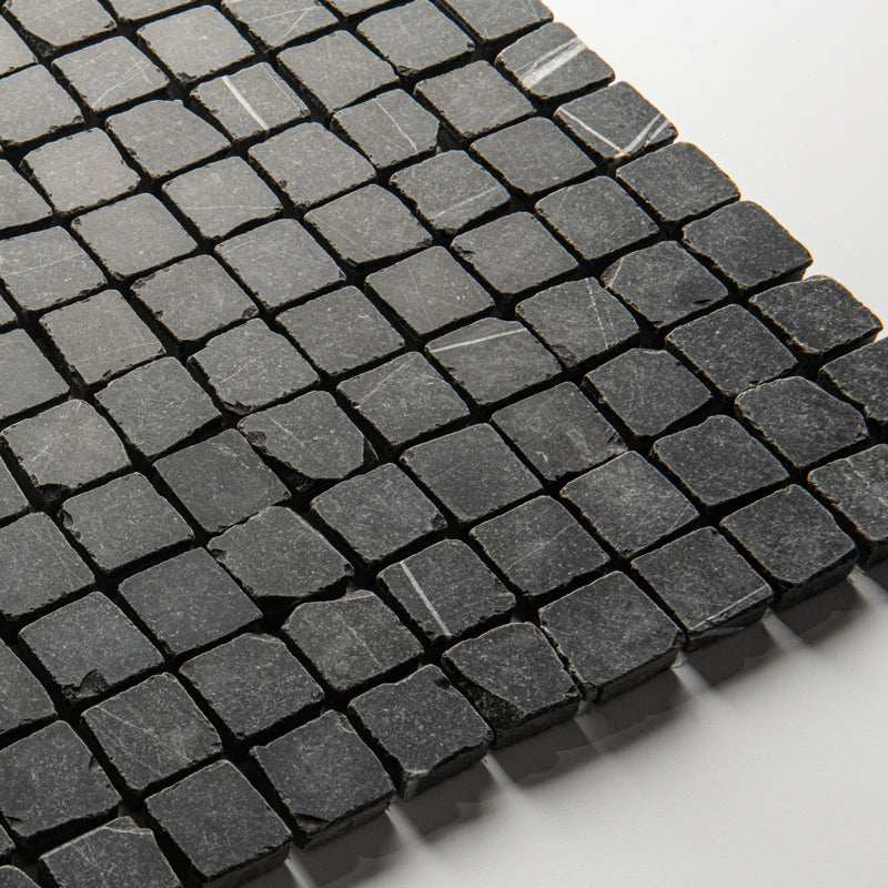 Black Tumbled Marble Mosaic Tiles