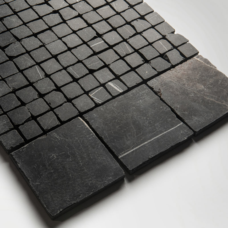 Black Tumbled Marble Mosaic Tiles