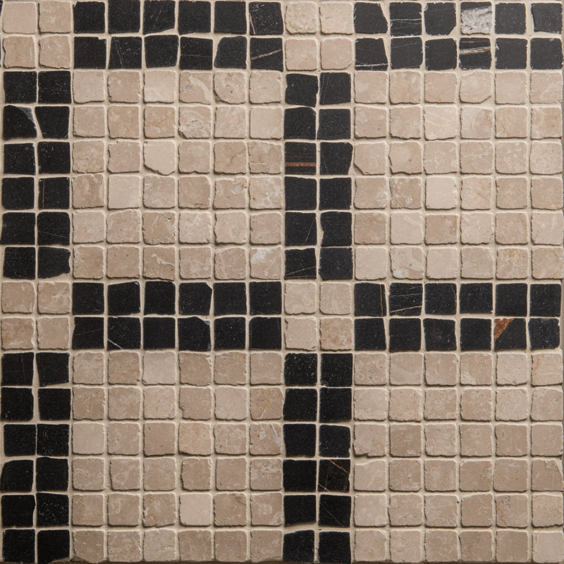 Black Tumbled Marble Mosaic Tiles