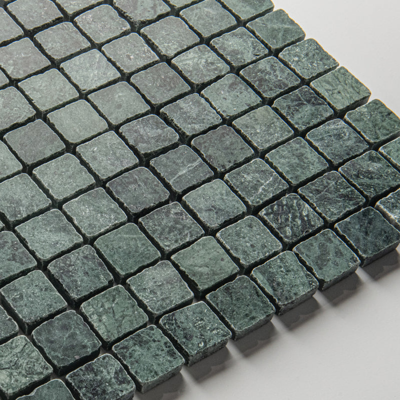 Verde Green Tumbled Marble Mosaic Tiles