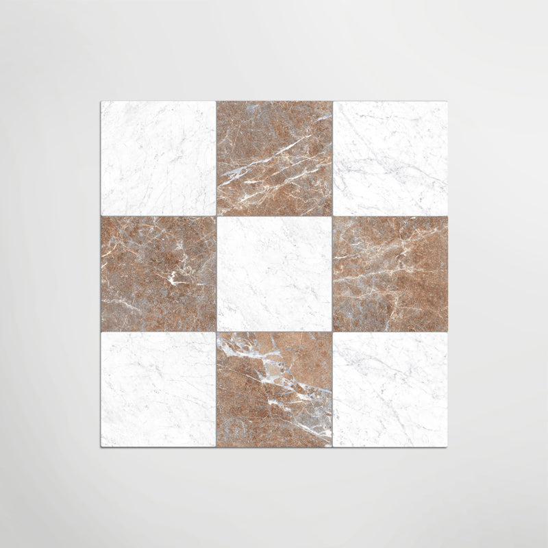 Red & White Marble Effect Floor And Wall Indoor 300mm X 300mm Porcelain Tiles