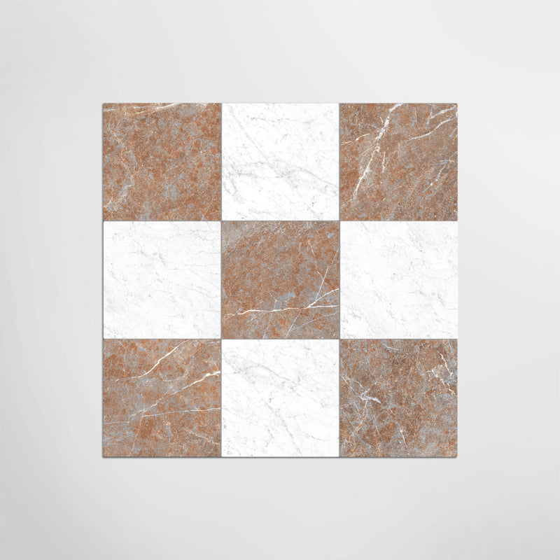 Red & White Marble Effect Floor And Wall Indoor 300mm X 300mm Porcelain Tiles