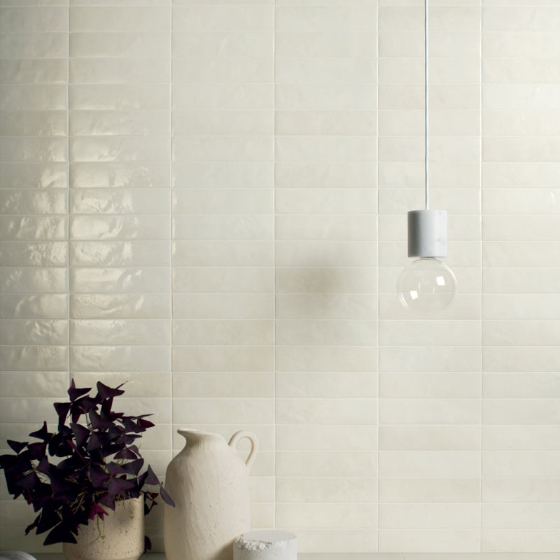 Sensa Mini Salt Decorative White Tiles For Use On The And Size 240mm X 60mm From Lapicida White Long Thin Brick Style Tiles