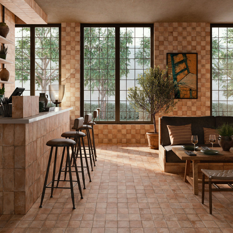 Small Natural Looking Terracotta Effect Porcelain Tiles