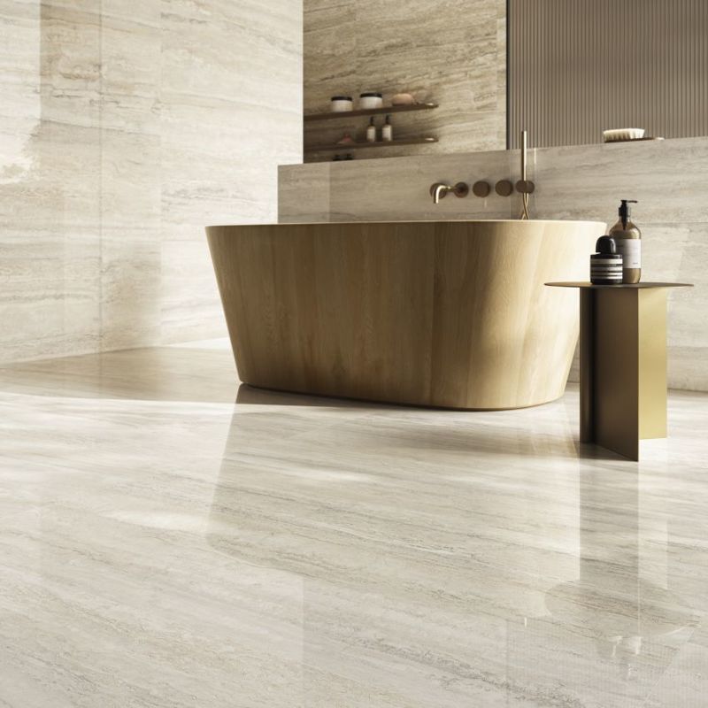 Tivoli Ivory | Silk Porcelain Travertine Effect Ivory Floor Tile