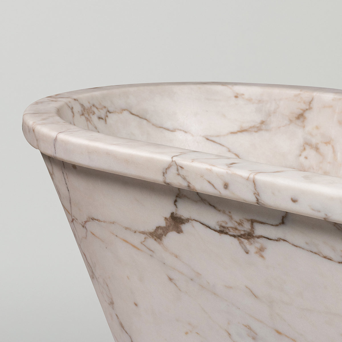 Veined San Marino Marble Roll Top Luxury Bath | Honed Marble Luxury Bath