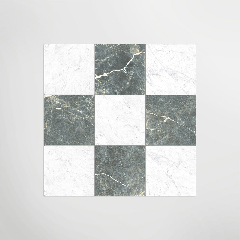 Green & White Marble Effect Floor And Wall Indoor 300mm X 300mm Porcelain Tiles