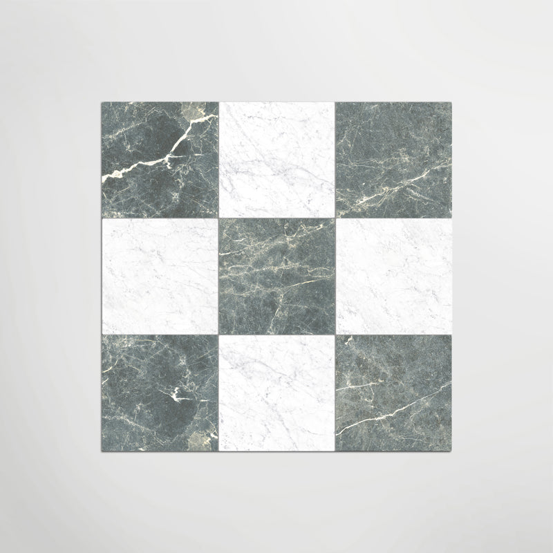 Green & White Marble Effect Floor And Wall Indoor 300mm X 300mm Porcelain Tiles
